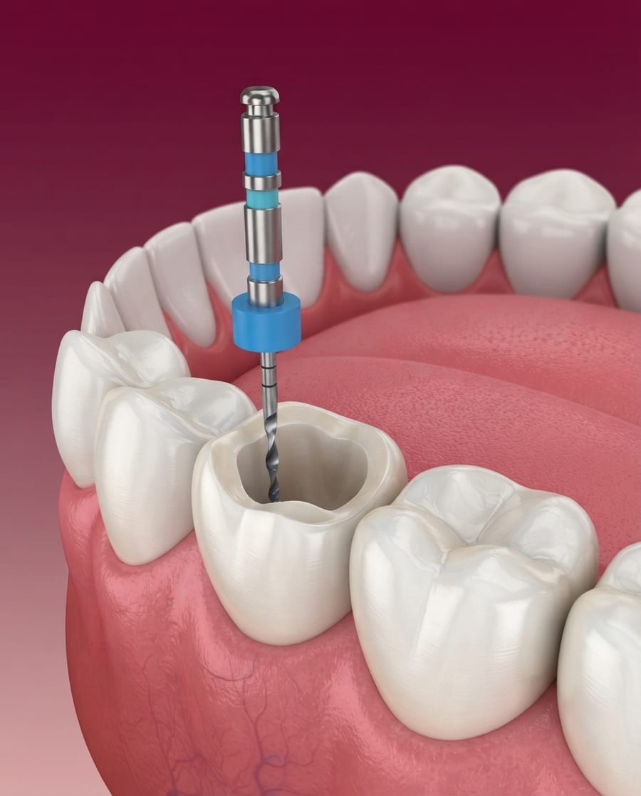 Close-up of root canal instruments at Ooi Dan Rakan